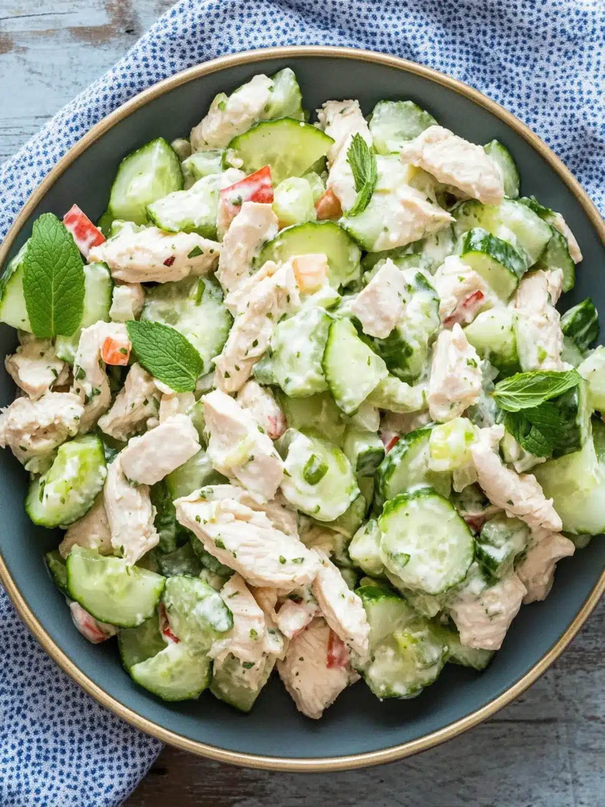 Refreshing Cold Cucumber Chicken Salad for Your Summer Luncheon Cold Cucumber Chicken Salad