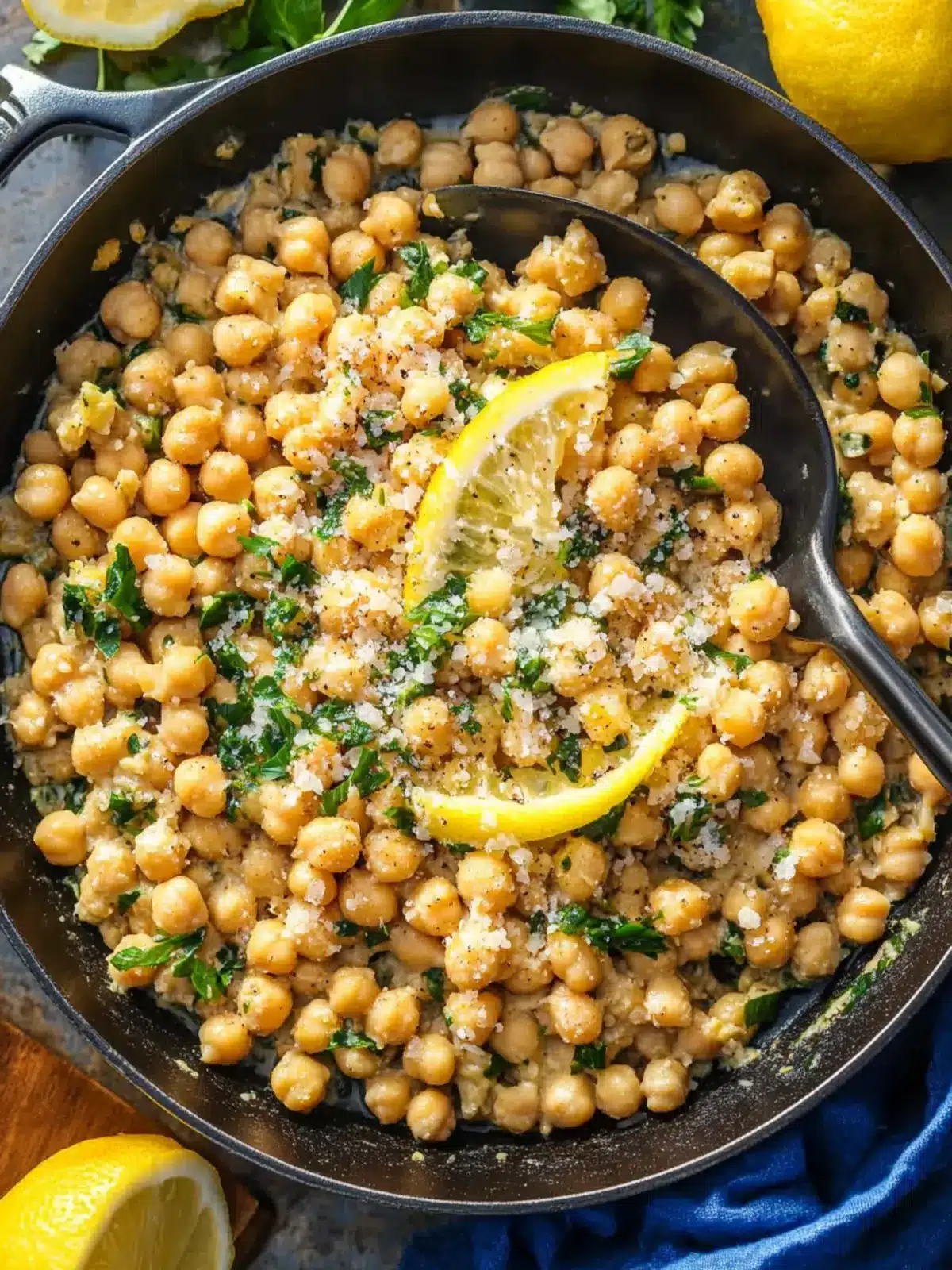 Zesty Chickpea Lemon Skillet for a Quick, Creamy Delight Chickpea Lemon Skillet