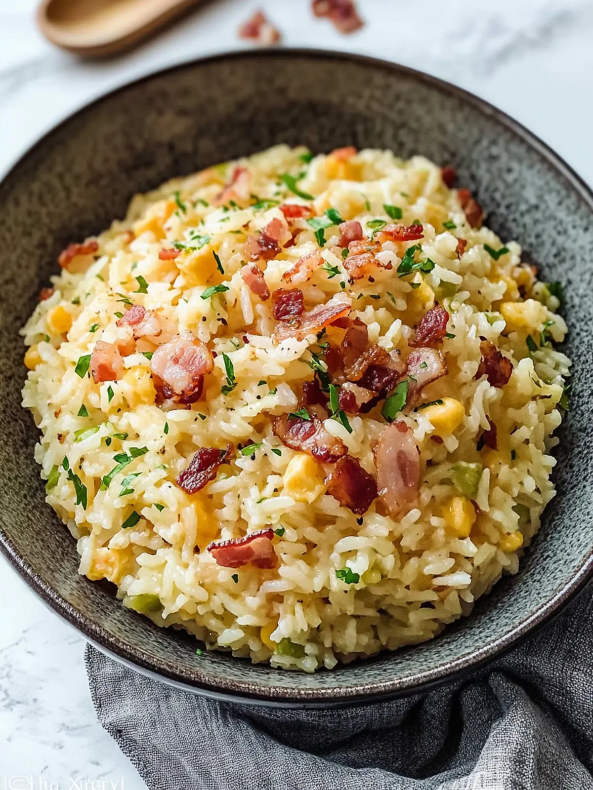 Indulge in Cheesy Bacon Rice for a Comforting Home Meal Cheesy Bacon Rice