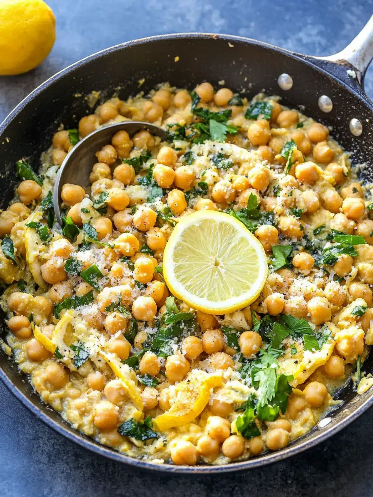Zesty Chickpea Lemon Skillet for a Quick, Creamy Delight Chickpea Lemon Skillet