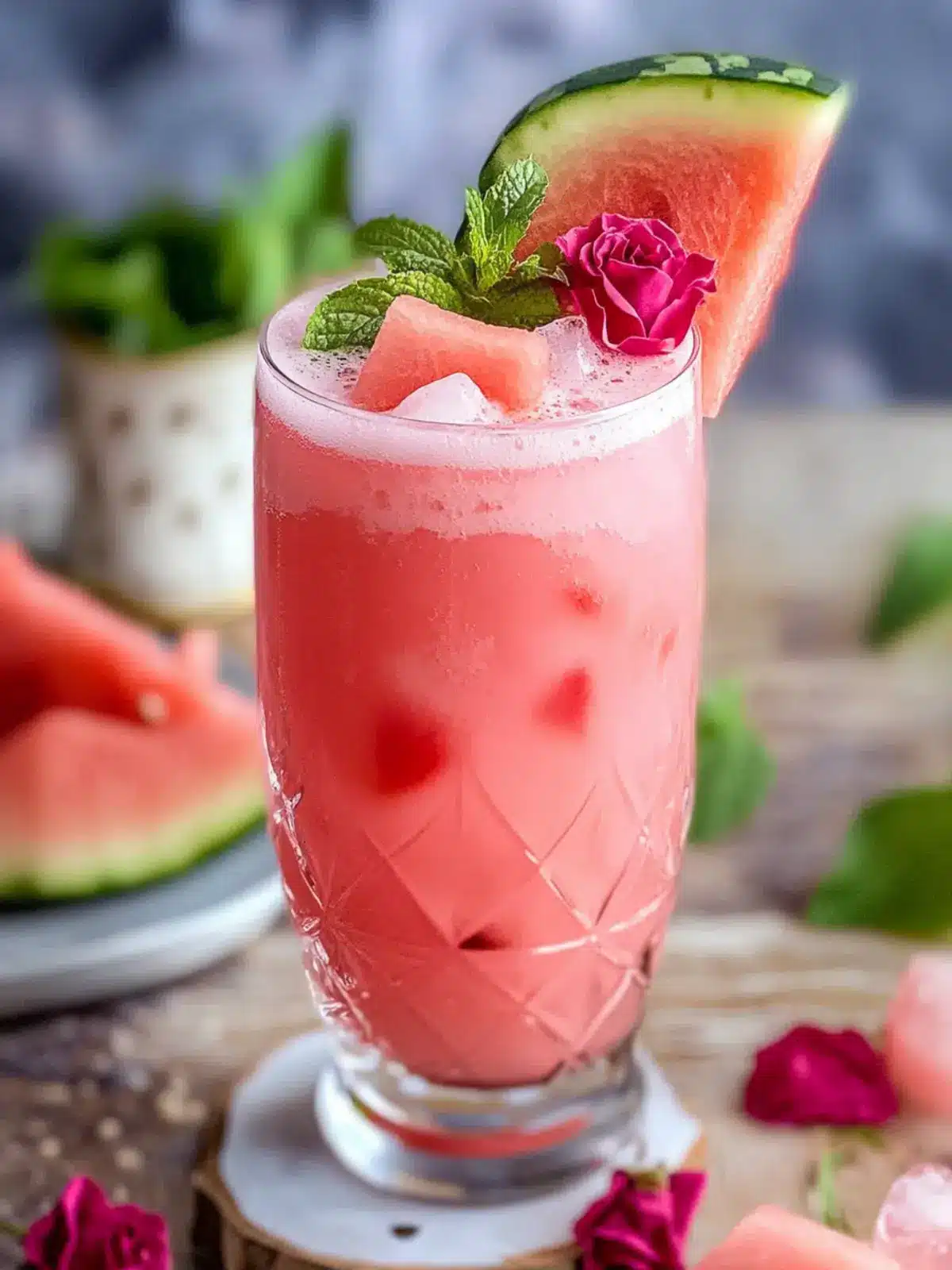 Refreshing Watermelon Rose Drink to Beat the Heat Watermelon Rose Drink