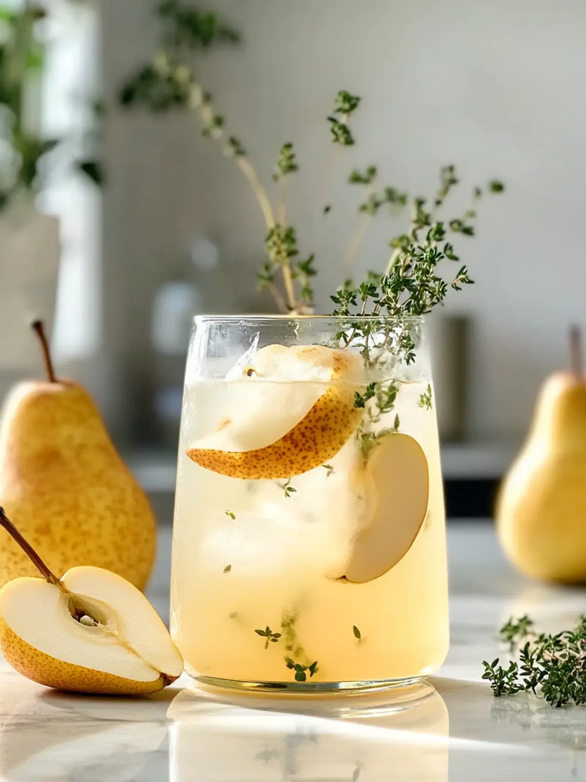 Refreshing Pear Thyme Pitcher Mocktail for Perfect Parties Pear Thyme Pitcher Mocktail