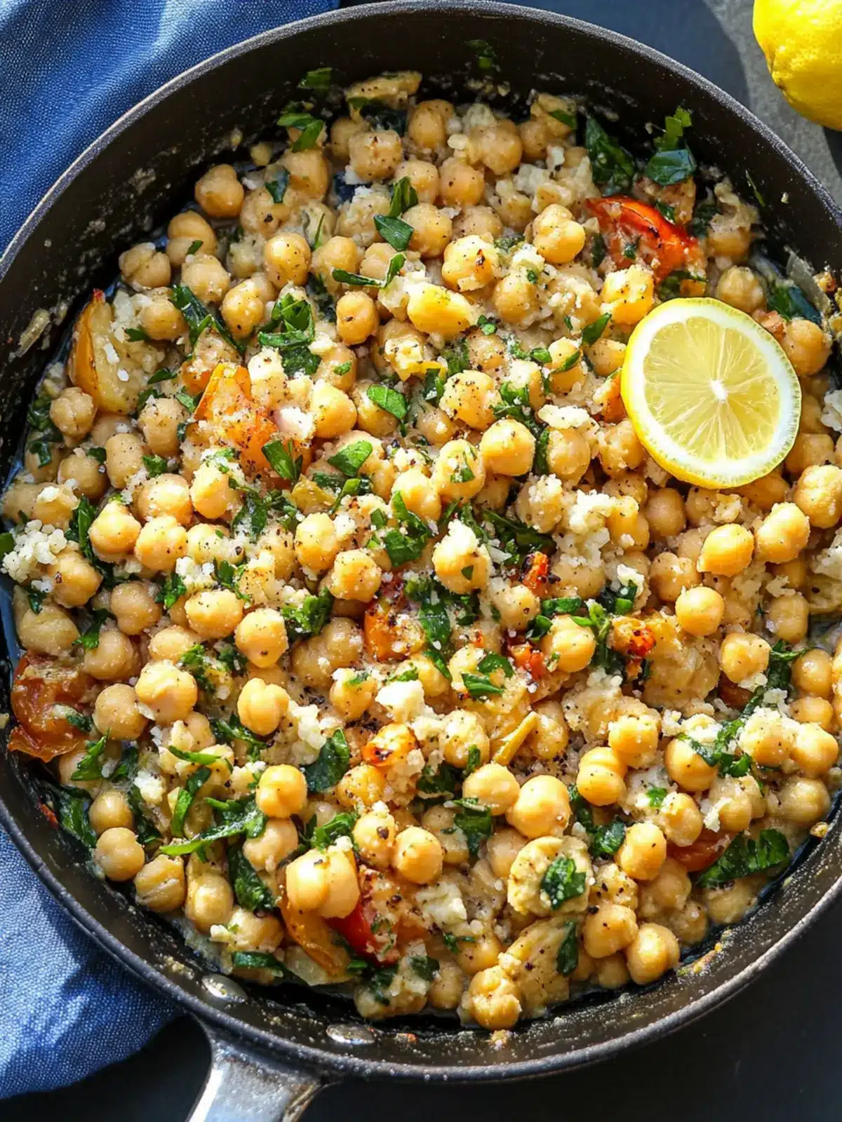 Zesty Chickpea Lemon Skillet for a Quick, Creamy Delight Chickpea Lemon Skillet