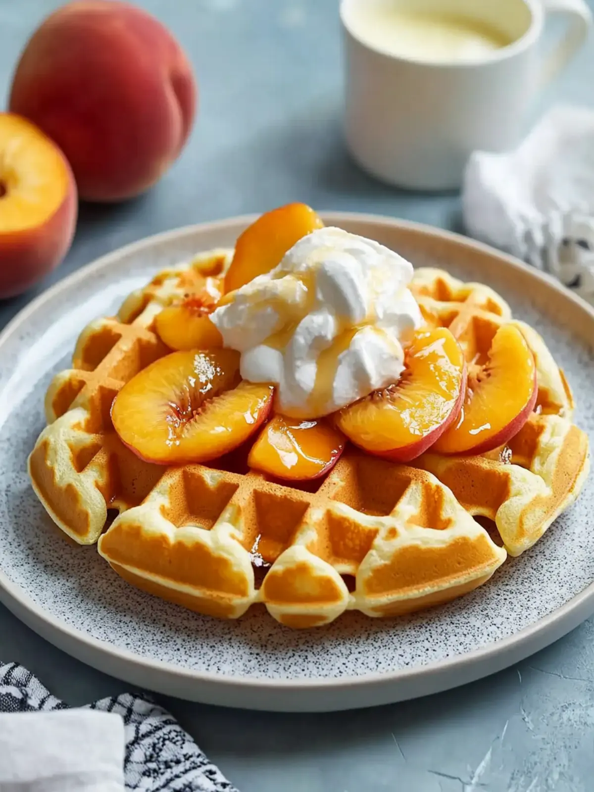 Fluffy Peach Waffles for Sweet Weekend Mornings Peach Waffles