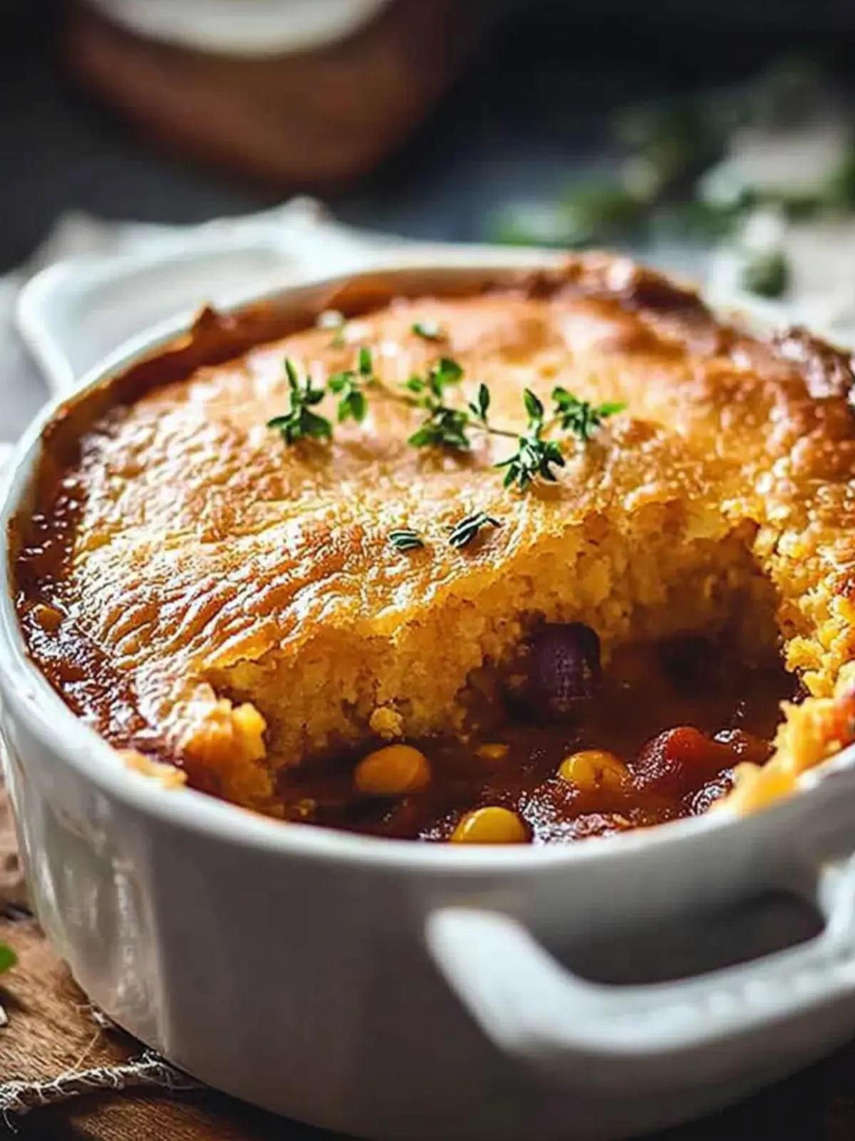 Hearty Chili Pot Pie with Cornbread Crust You’ll Love! Chili Pot Pie with Cornbread Crust