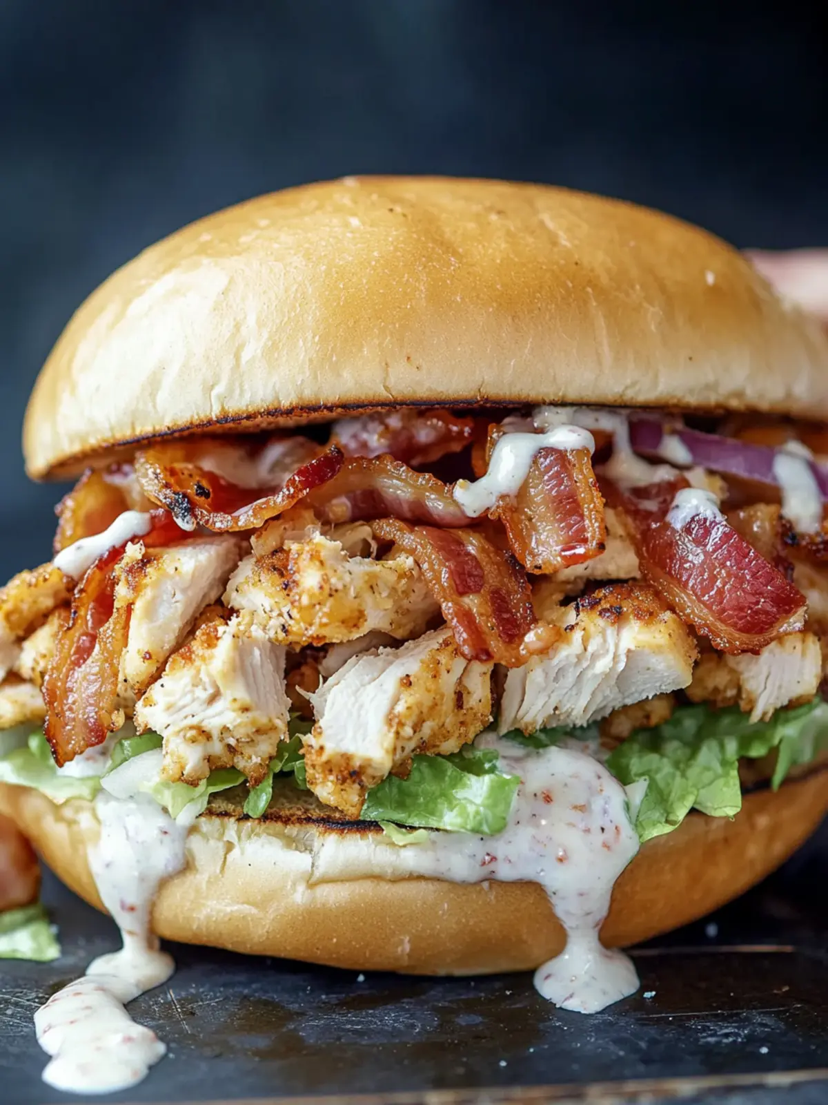 Irresistibly Crunchy Chopped Chicken Bacon Ranch Sandwich Chopped Chicken Bacon Ranch Sandwich