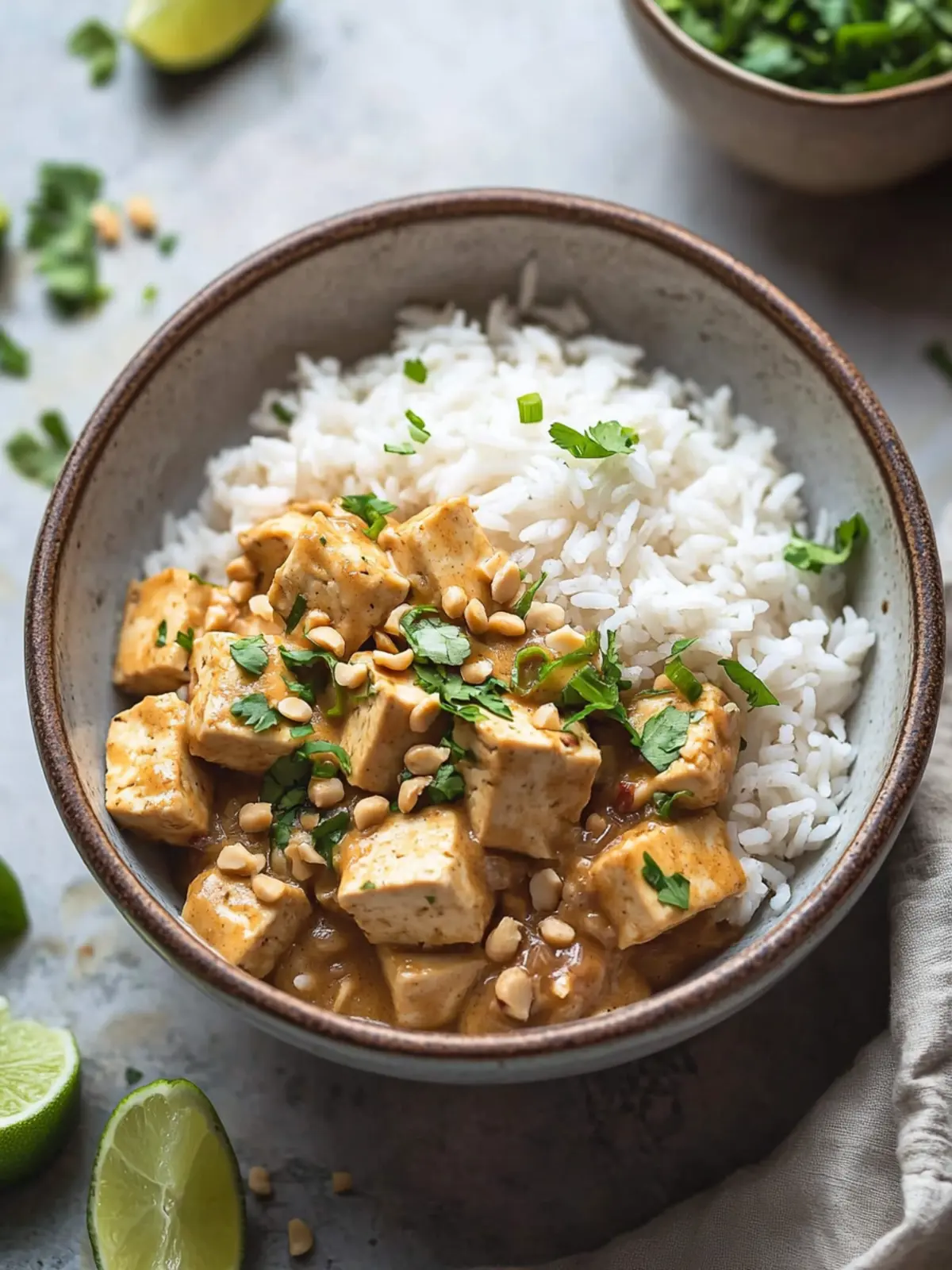 Peanut Tofu with Coconut Rice: A Cozy, Flavorful Delight Peanut Tofu with Coconut Rice
