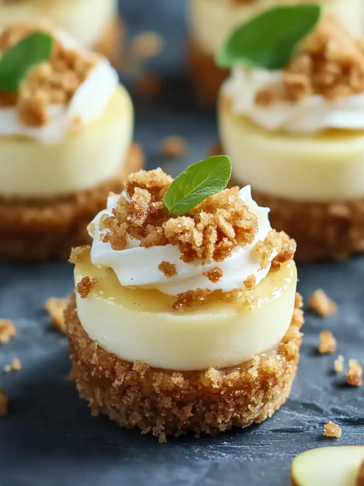 Delicious Apple Crisp Mini Cheesecakes You’ll Love to Make Apple Crisp Mini Cheesecakes
