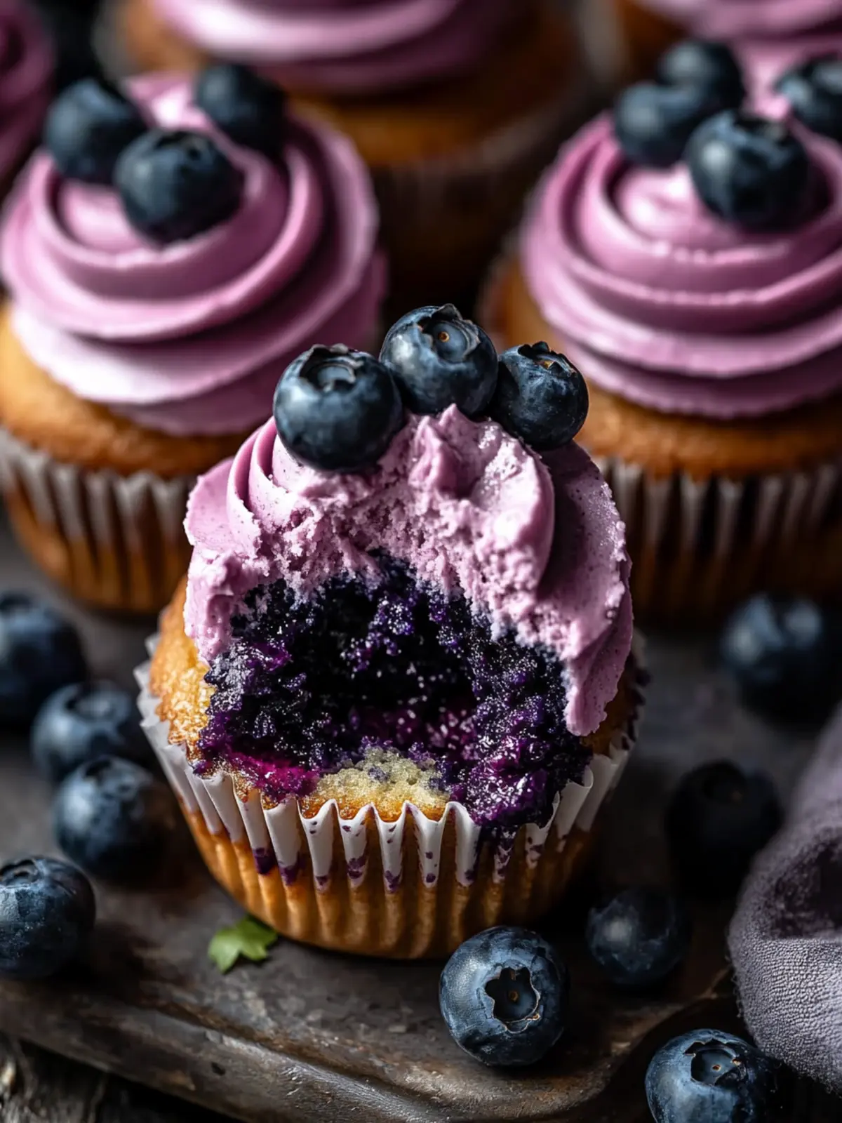 Irresistible Blueberry Cupcakes with Tangy Blueberry Filling Blueberry Cupcakes with Blueberry Filling