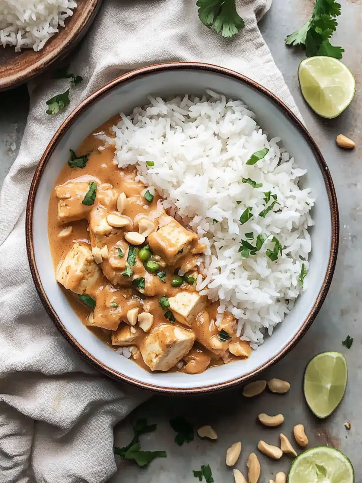 Peanut Tofu with Coconut Rice: A Cozy, Flavorful Delight Peanut Tofu with Coconut Rice