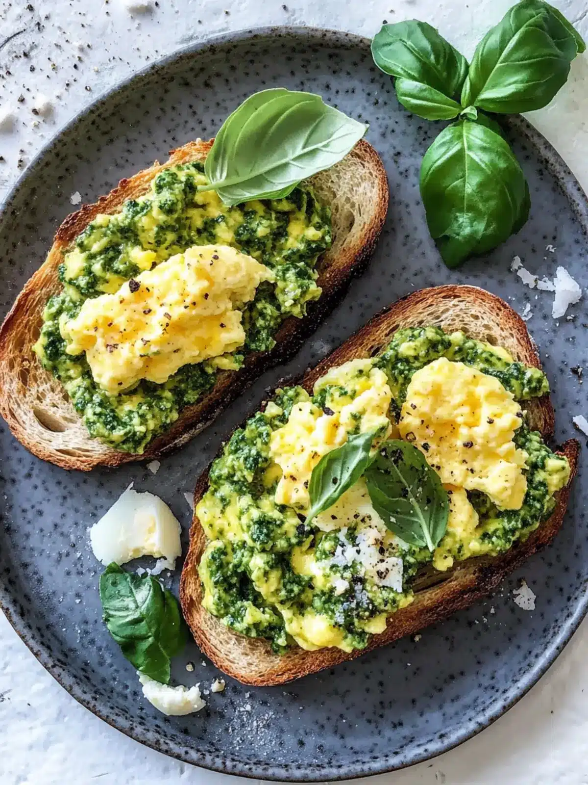 Pesto & Scrambled Eggs on Toast: A Quick Flavor Boost Pesto & Scrambled Eggs on Toast
