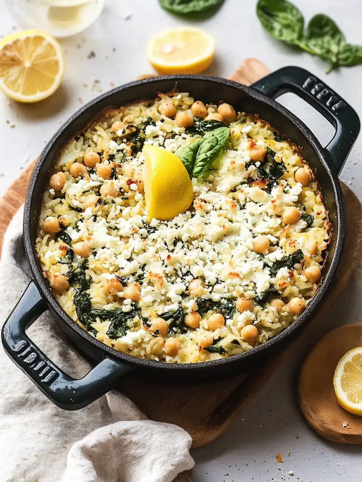 Irresistible Lemony Spinach Feta Rice Casserole with Chickpeas Lemony Spinach Feta Rice Casserole with Chickpeas