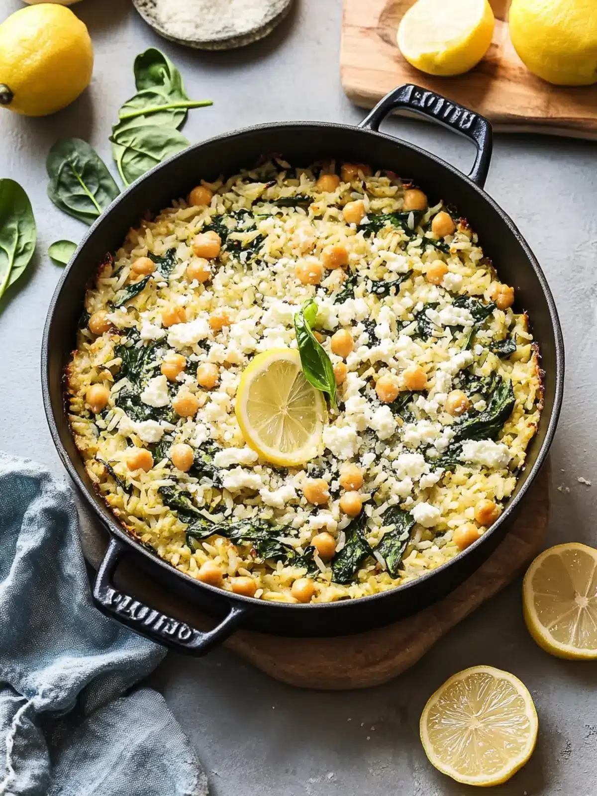 Irresistible Lemony Spinach Feta Rice Casserole with Chickpeas Lemony Spinach Feta Rice Casserole with Chickpeas