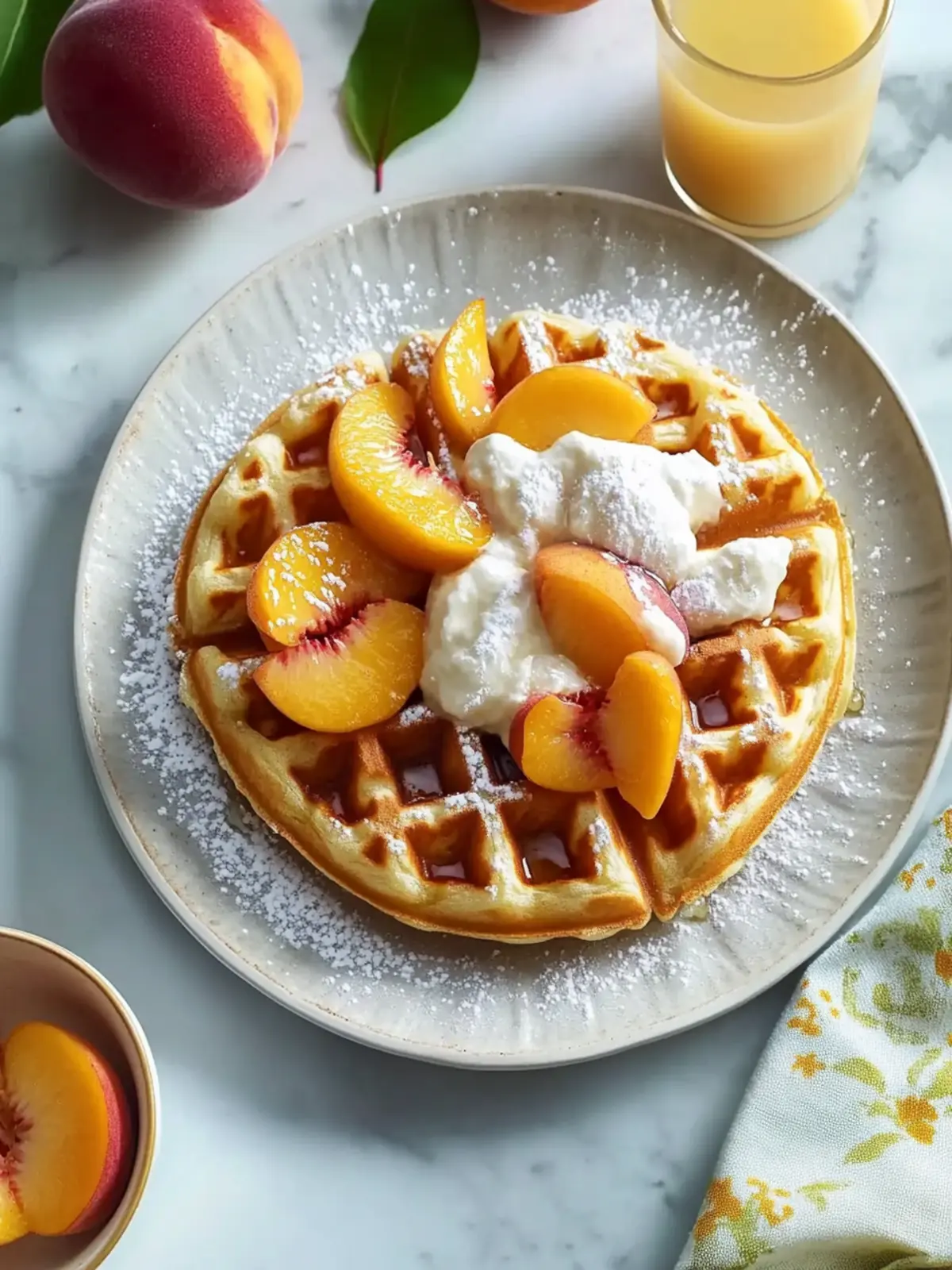Fluffy Peach Waffles for Sweet Weekend Mornings Peach Waffles