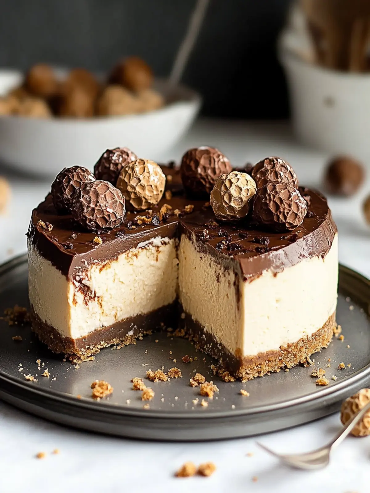 Decadent Ferrero Rocher Cheesecake That Needs No Baking Ferrero Rocher Cheesecake