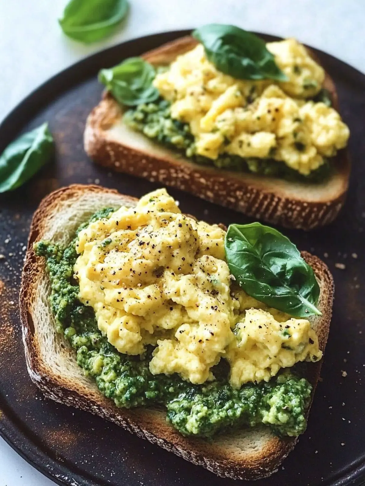 Pesto & Scrambled Eggs on Toast: A Quick Flavor Boost Pesto & Scrambled Eggs on Toast