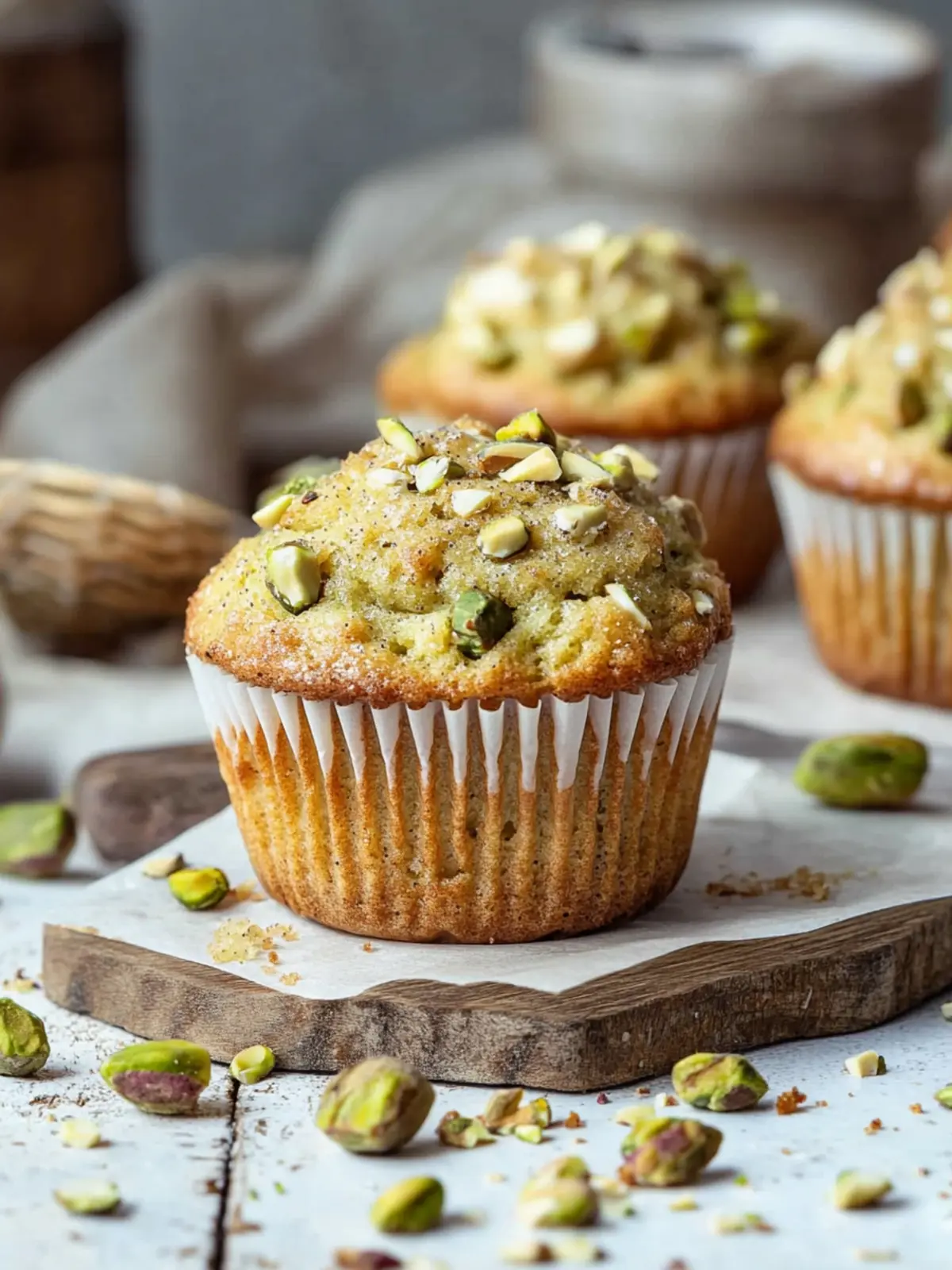 Irresistible Pistachio Muffins with Crunchy Crumble Topping Pistachio Muffins