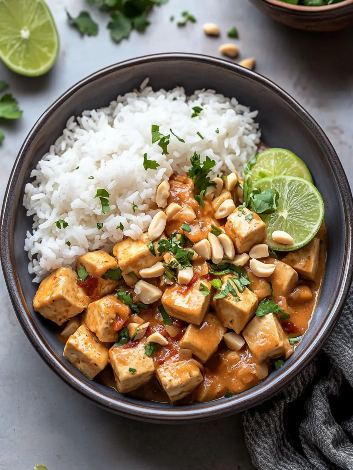 Peanut Tofu with Coconut Rice: A Cozy, Flavorful Delight Peanut Tofu with Coconut Rice