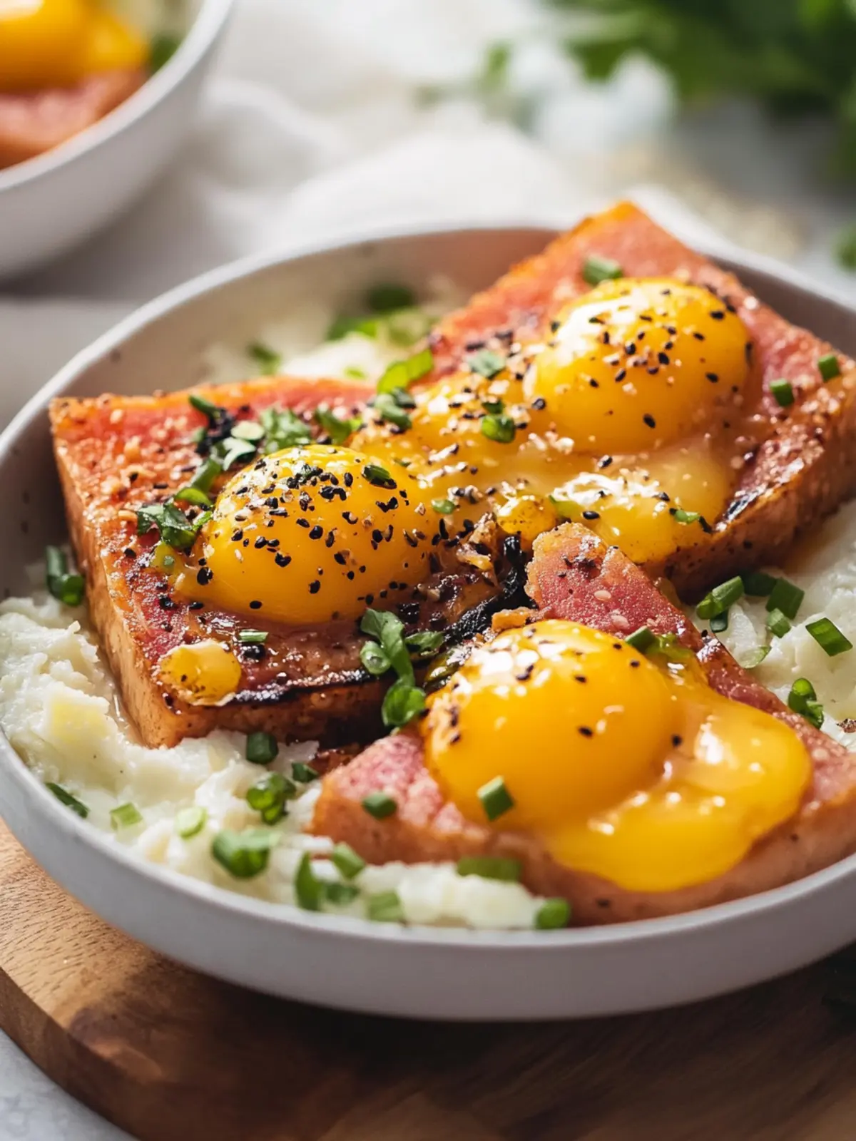 Caramelized Spam and Eggs: A Savory Breakfast Delight Caramelized Spam and Eggs