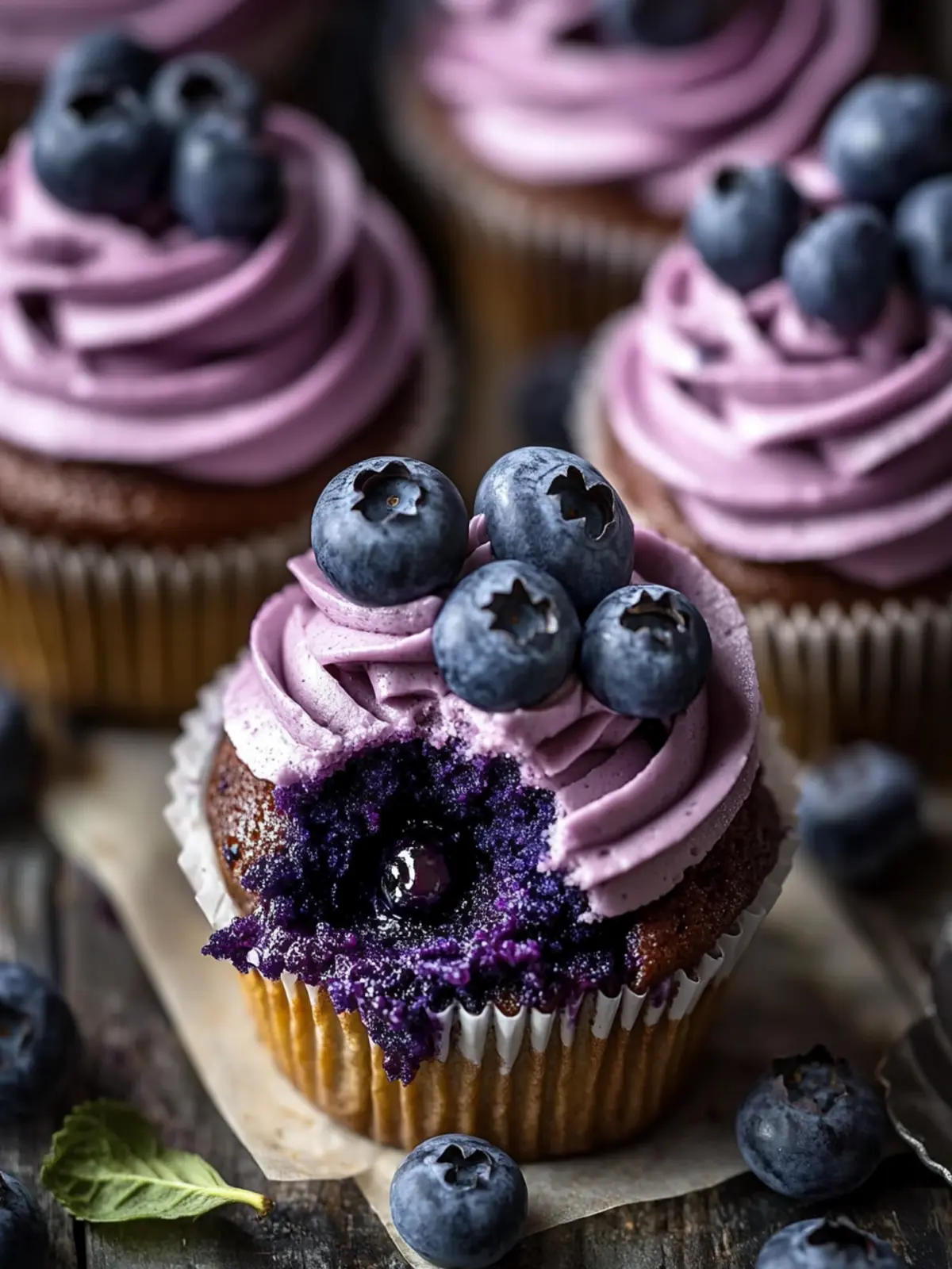 Irresistible Blueberry Cupcakes with Tangy Blueberry Filling Blueberry Cupcakes with Blueberry Filling