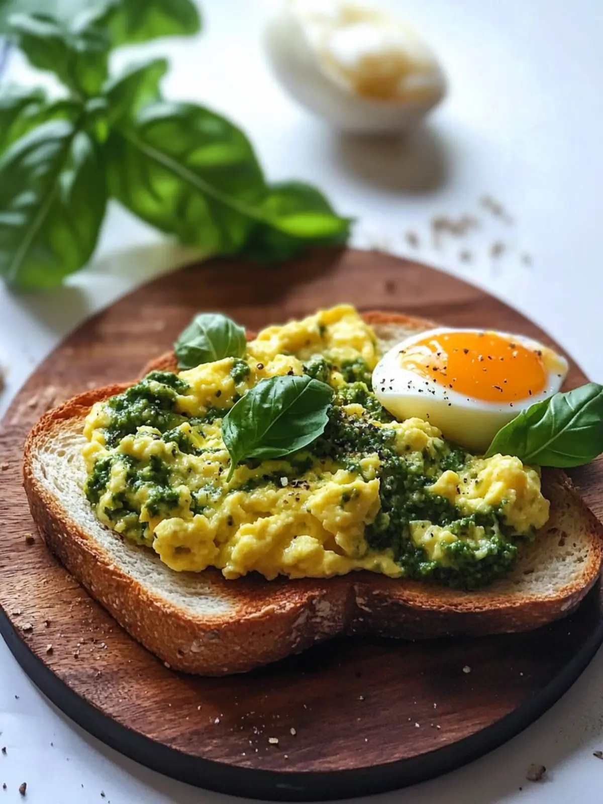Pesto & Scrambled Eggs on Toast: A Quick Flavor Boost Pesto & Scrambled Eggs on Toast