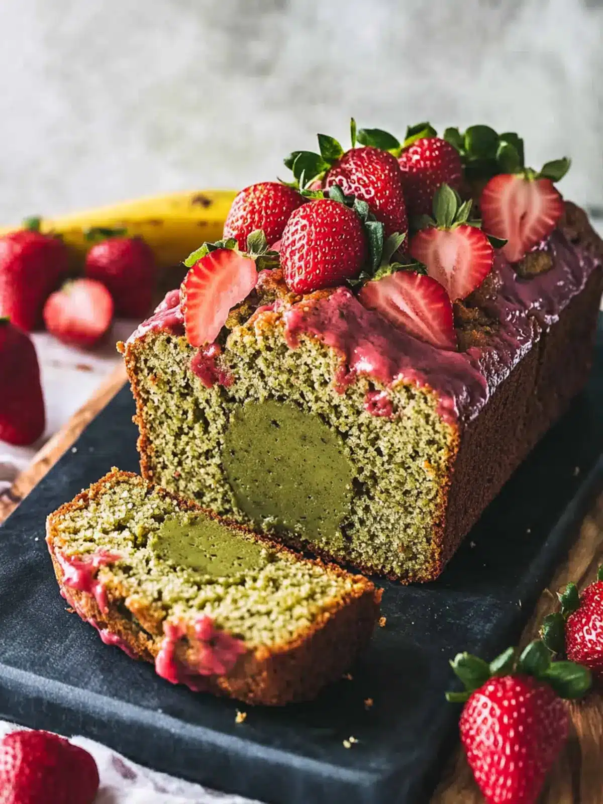 Delicious Strawberry Matcha Banana Bread You Need to Try Strawberry Matcha Banana Bread