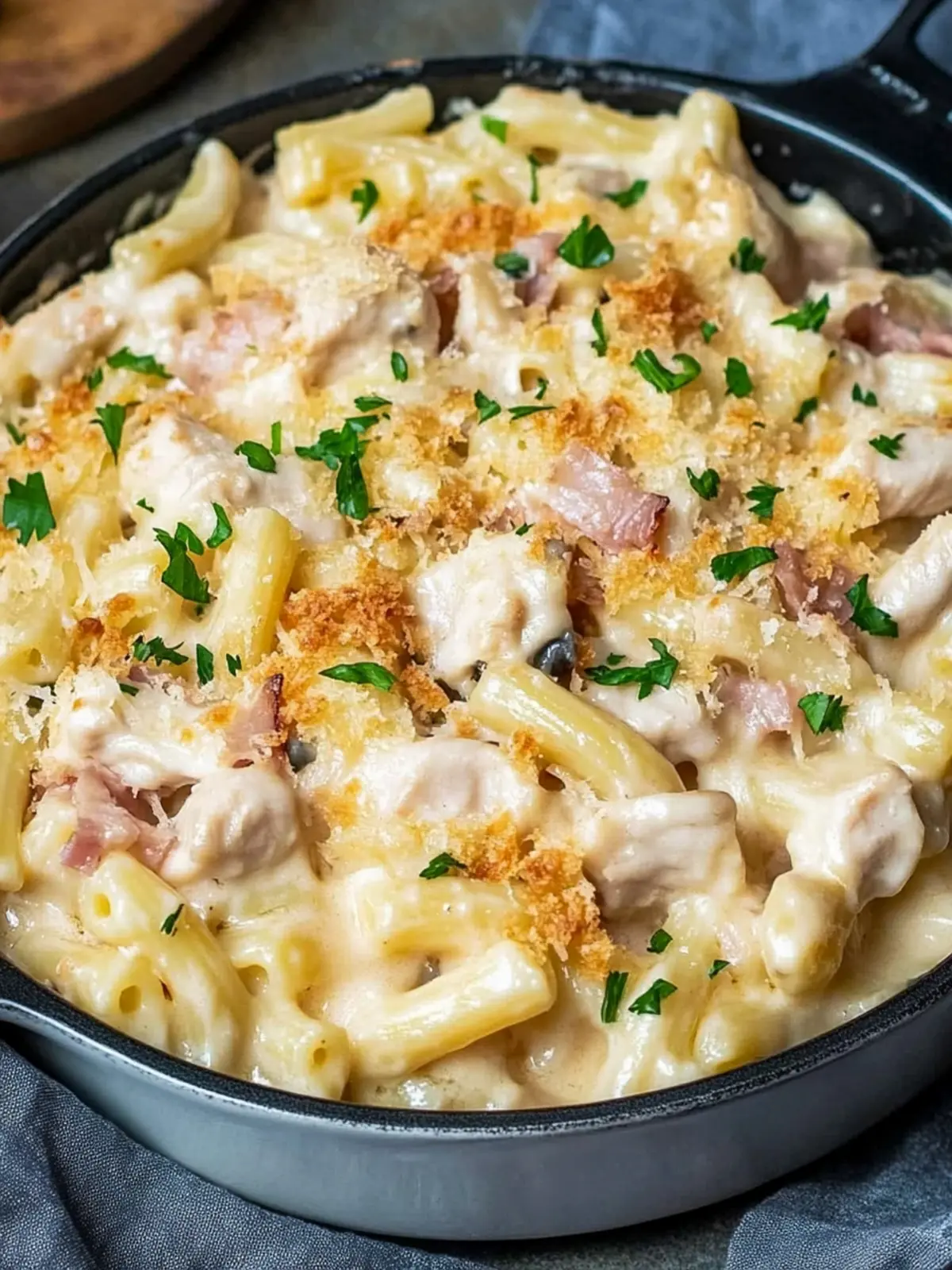 Creamy Chicken Cordon Bleu Pasta Bake That's Pure Comfort Chicken Cordon Bleu Pasta Bake