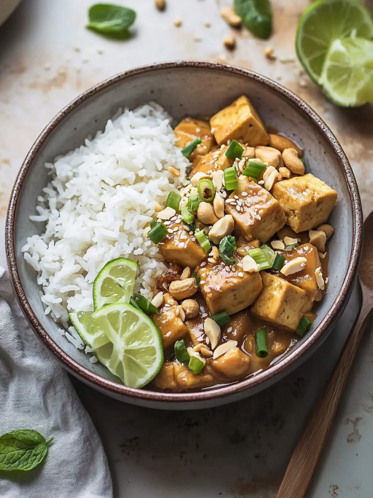 Peanut Tofu with Coconut Rice: A Cozy, Flavorful Delight Peanut Tofu with Coconut Rice