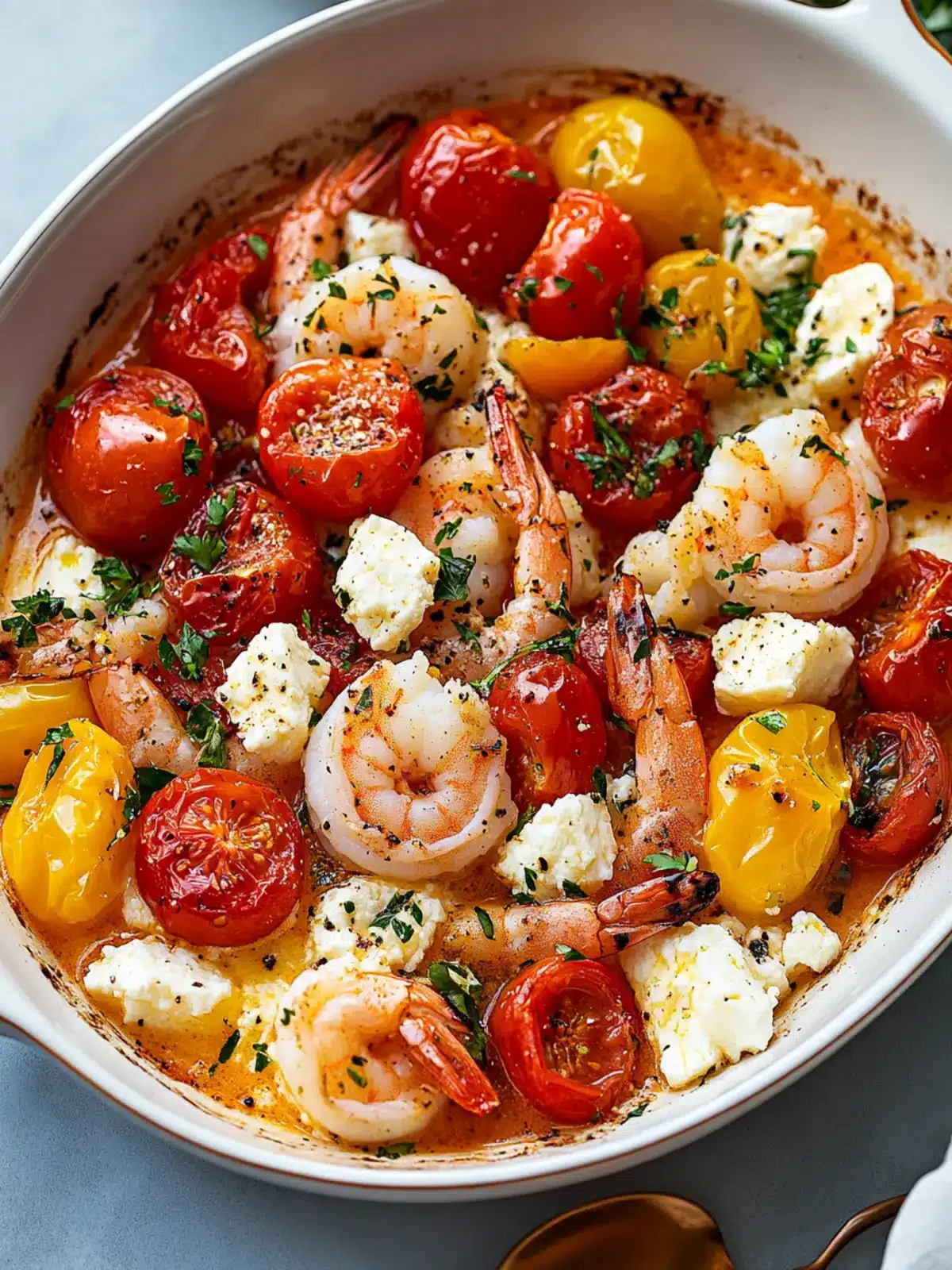 Baked Feta Shrimp and Tomatoes: A Flavorful Dinner Delight Baked Feta Shrimp and Tomatoes