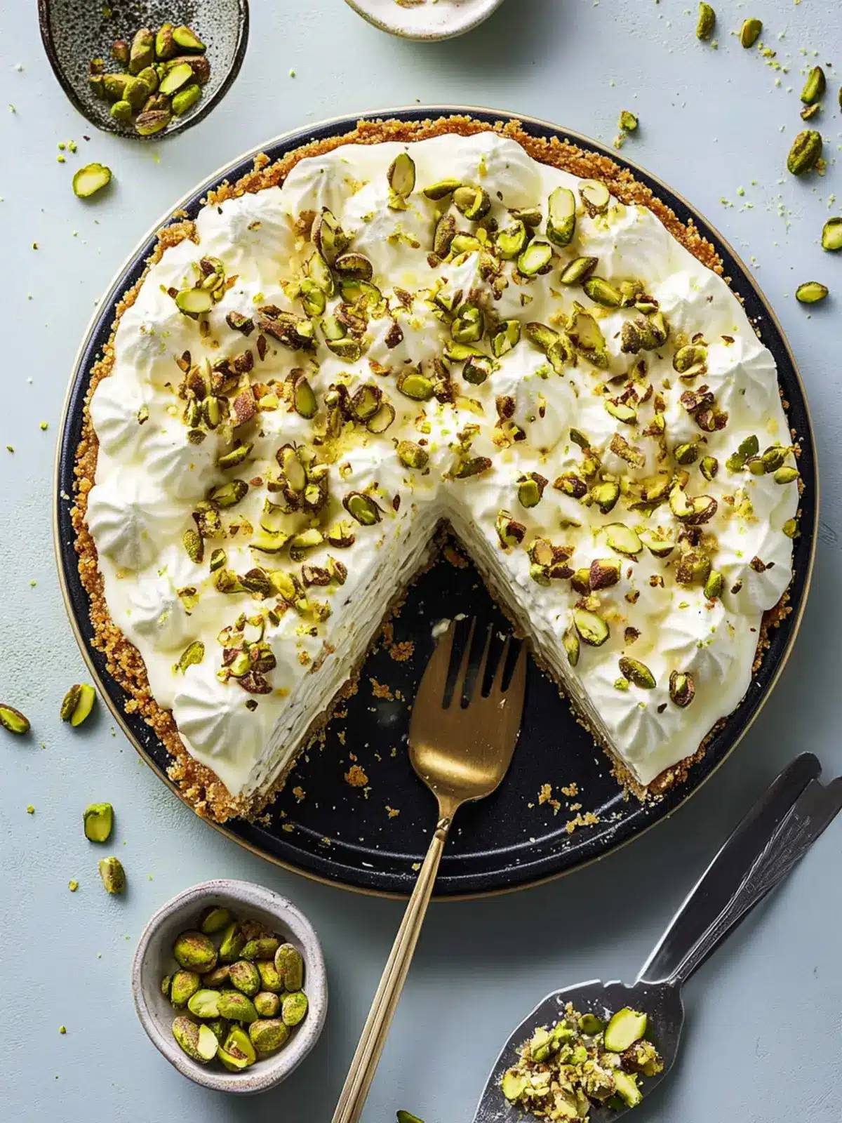 Irresistible No Bake Pistachio Cannoli Pie You’ll Love! Pistachio Cannoli Pie