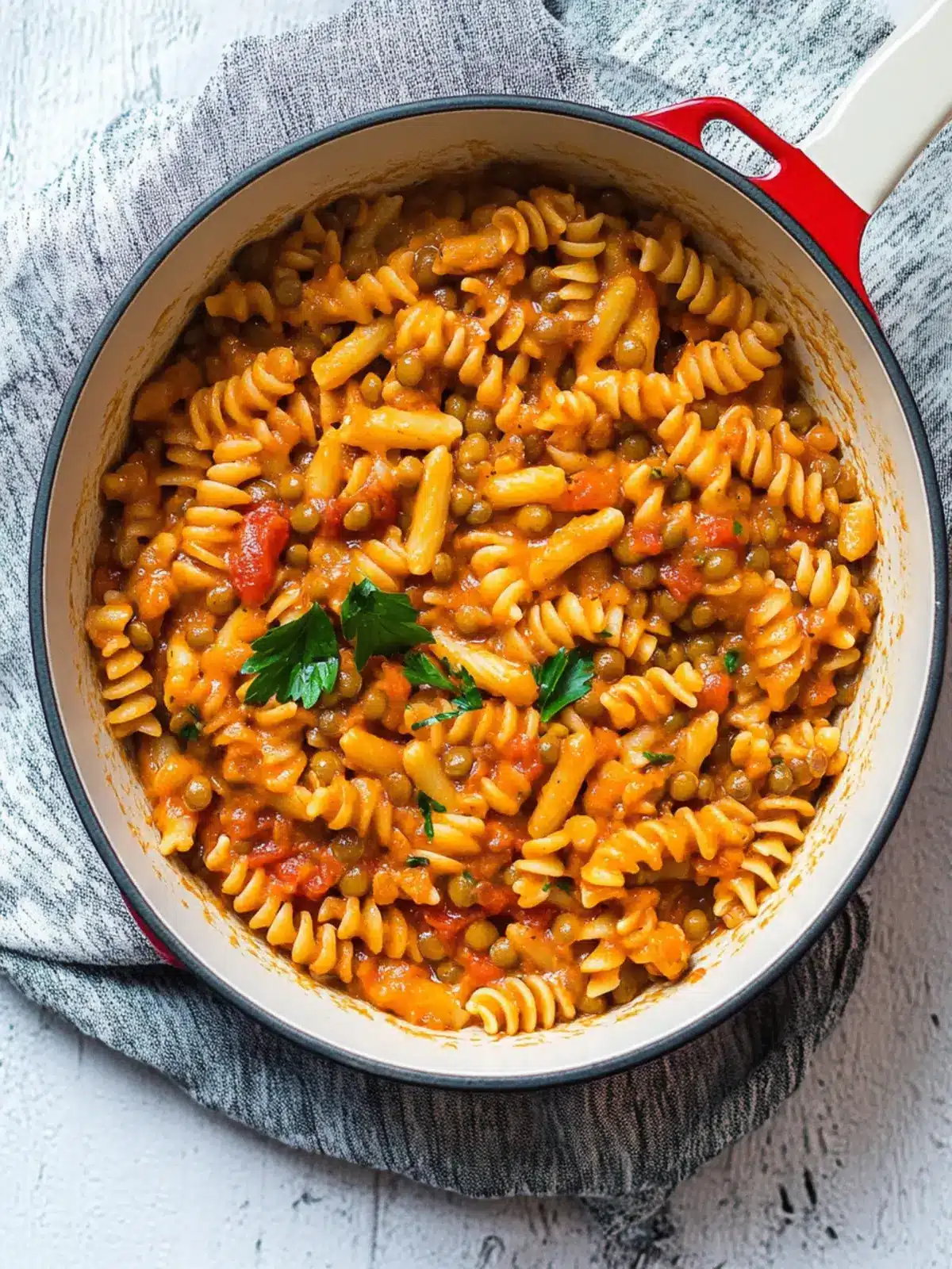 Savory One Pot Pasta with Cheesy Lentil Sauce Delight! One Pot Pasta with Cheesy Lentil Sauce