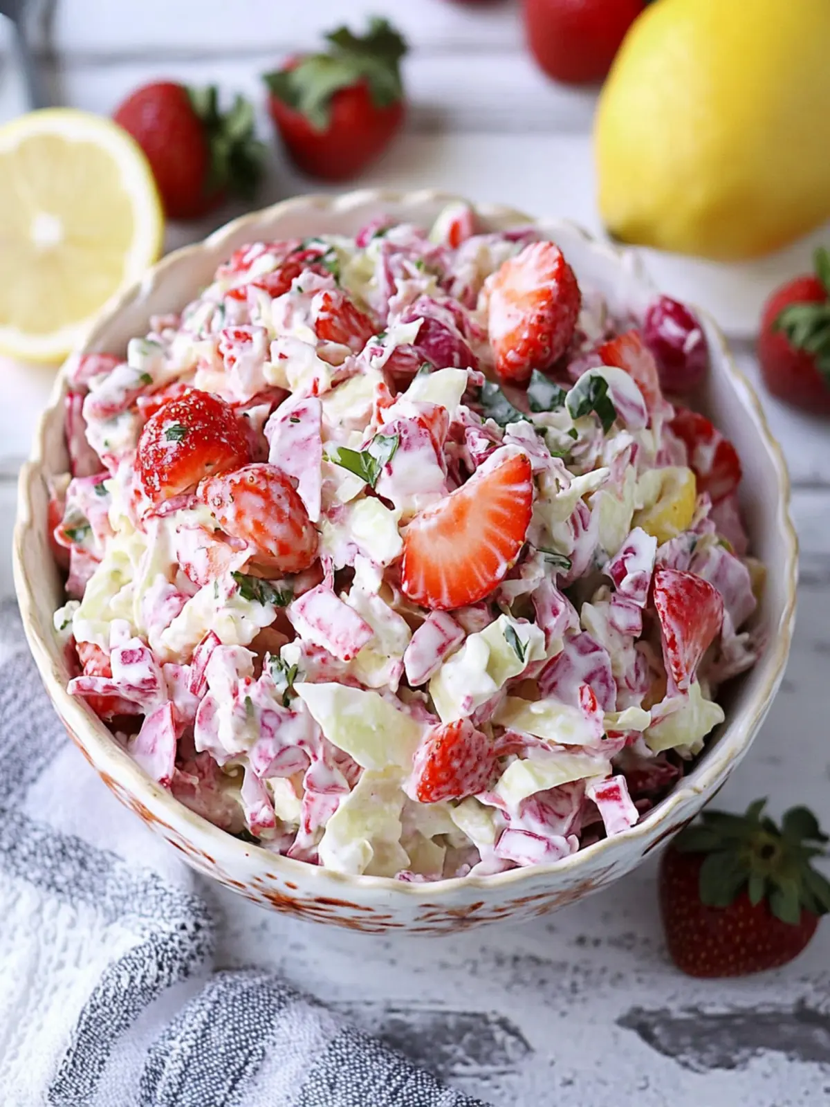 Zesty Strawberry Lemon Coleslaw That Will Brighten Any Meal Strawberry Lemon Coleslaw