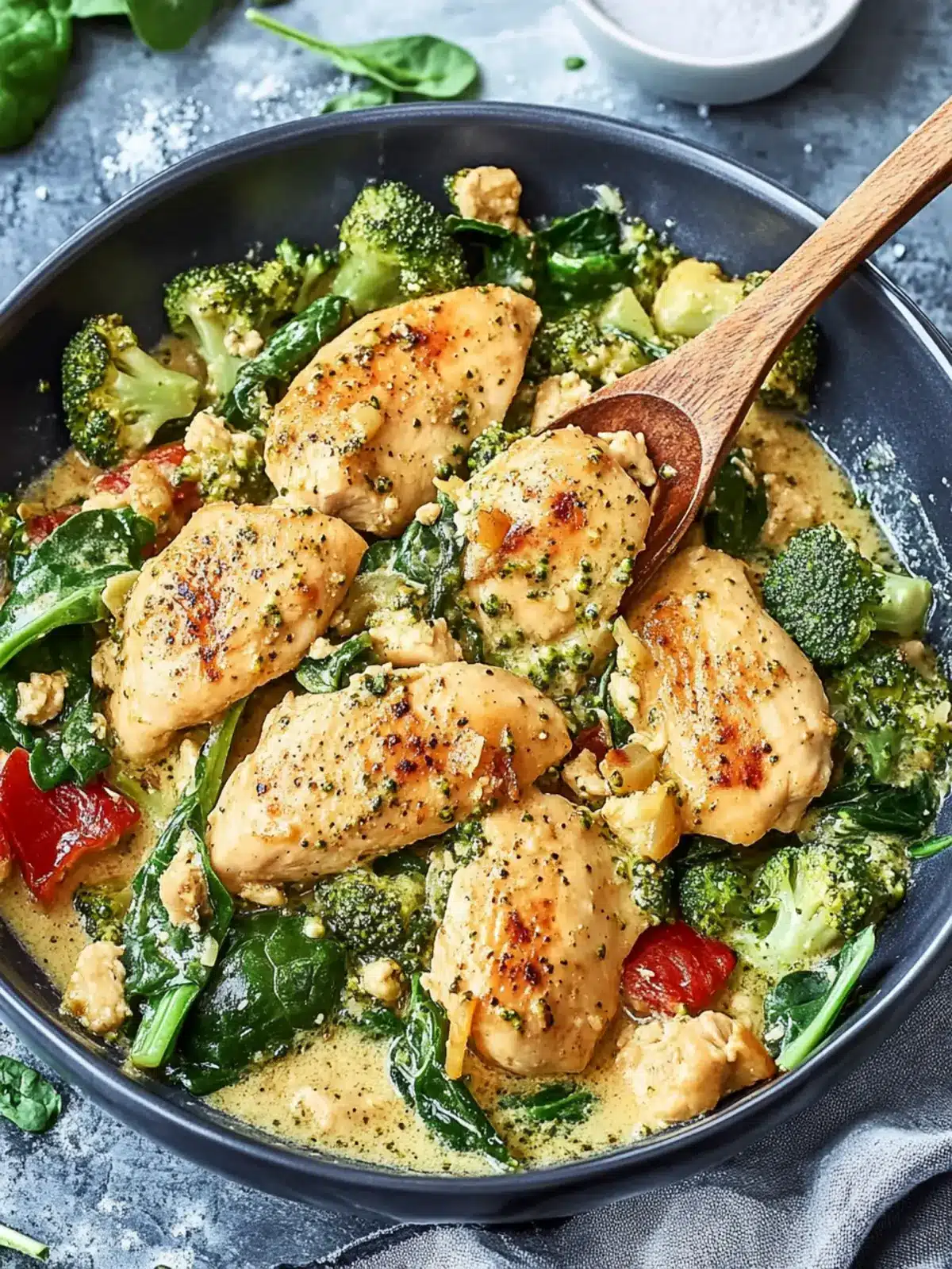 Satisfy Your Cravings with Garlic Chicken, Broccoli & Spinach Garlic Chicken with Broccoli and Spinach