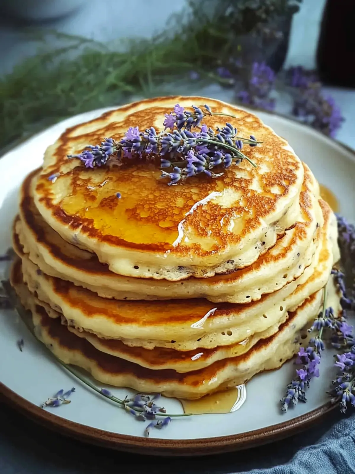 Indulge in Lavender Pancakes with Lavender Honey Bliss Lavender Pancakes with Lavender Honey