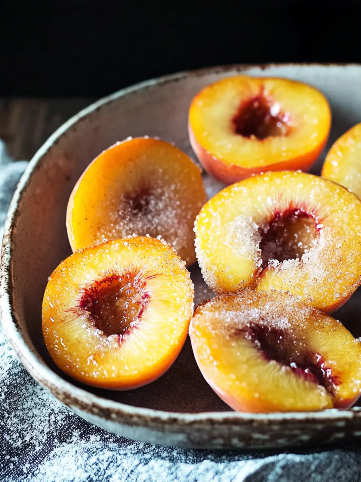 Delicious Cinnamon Sugar Baked Peaches with Ice Cream Delight Cinnamon Sugar Baked Peaches