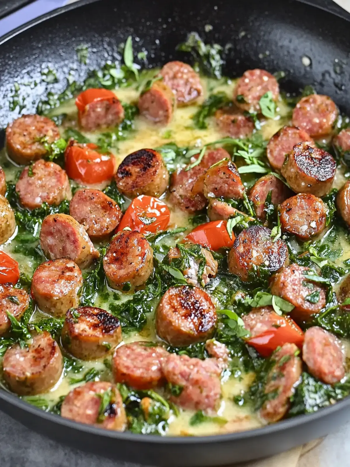 Savor Keto Tuscan Sausage Skillet in Just 40 Minutes Keto Tuscan Sausage Skillet
