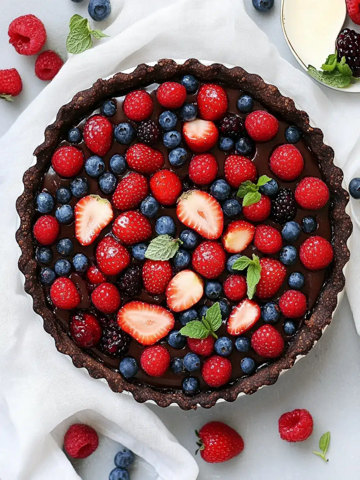 Decadent No Bake Chocolate Berry Tart for Easy Indulgence Chocolate Berry Tart