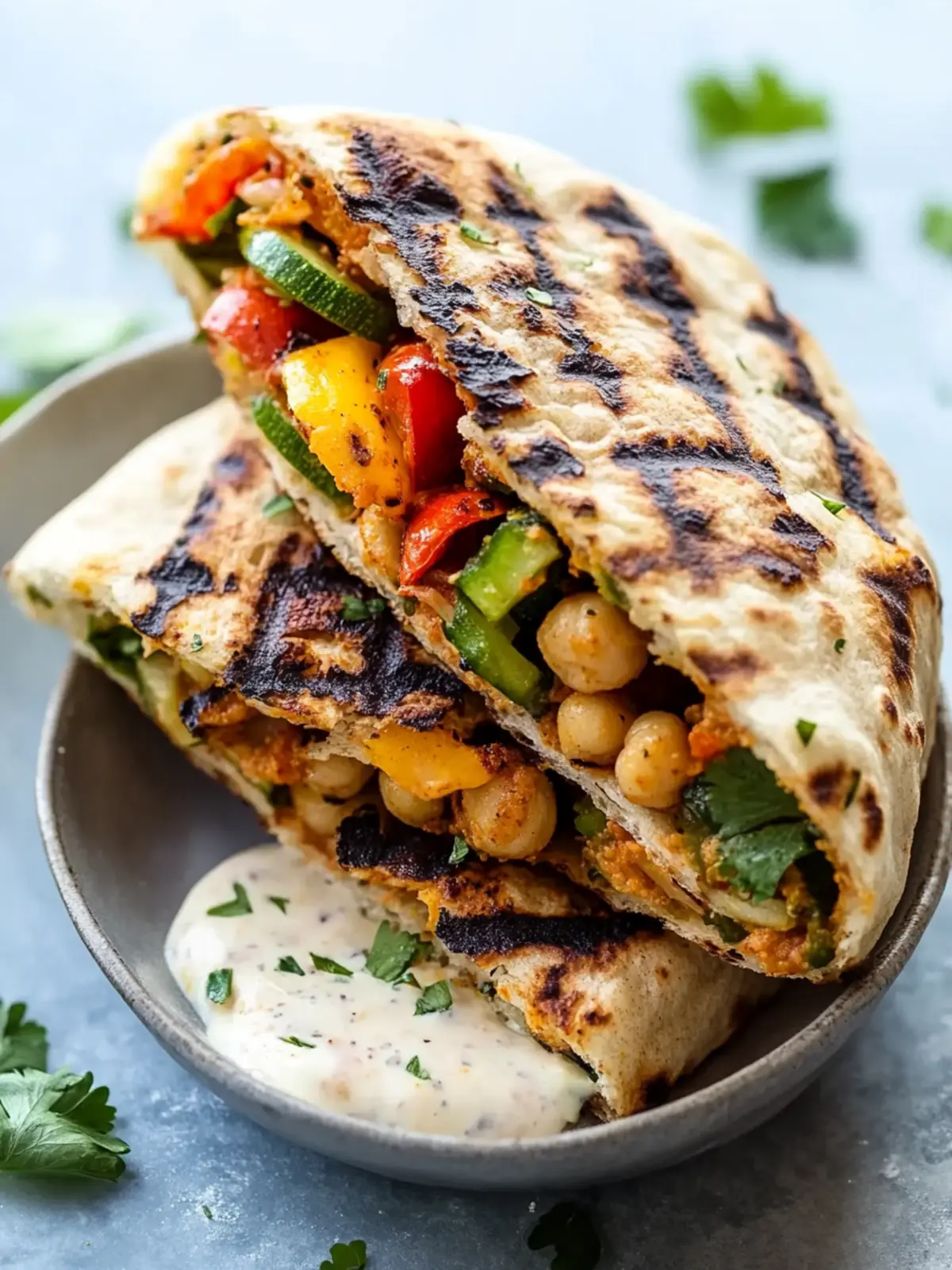 Delicious Grilled Chickpea Veggie Pita for Quick Home Feasts Grilled Chickpea Veggie Pita