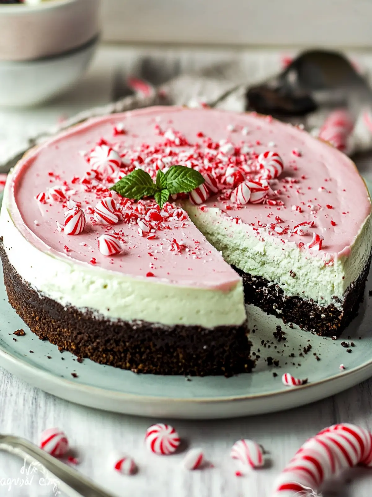 Decadent No-Bake Peppermint Cheesecake for Sweet Memories Peppermint Cheesecake