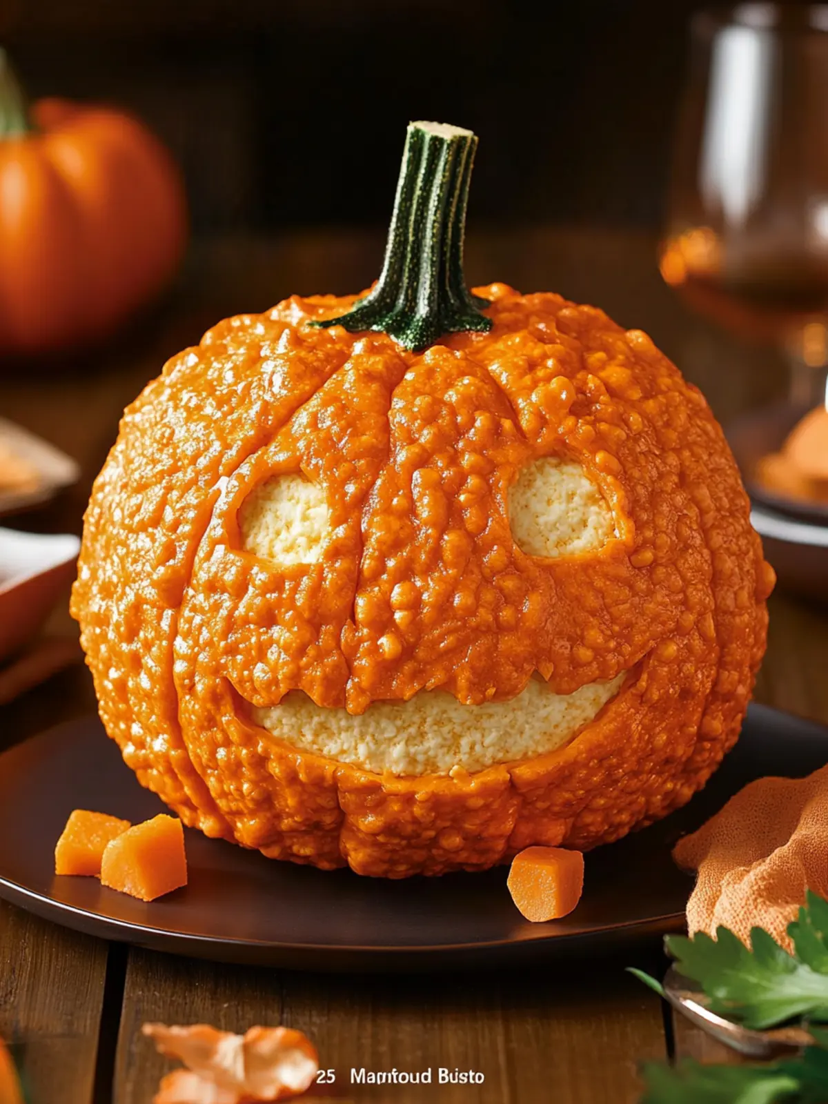 Delicious Pumpkin-Shaped Cheese Ball for Your Next Gathering Pumpkin-Shaped Cheese Ball