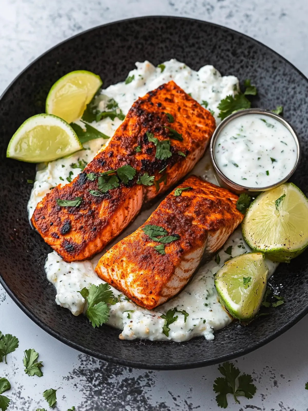 Savor Tandoori Salmon with Raita for a Flavorful Feast Tandoori Salmon with Raita