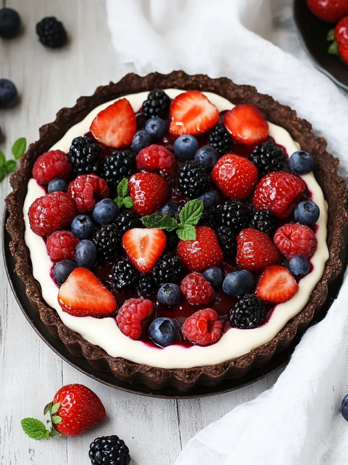 Decadent No Bake Chocolate Berry Tart for Easy Indulgence Chocolate Berry Tart