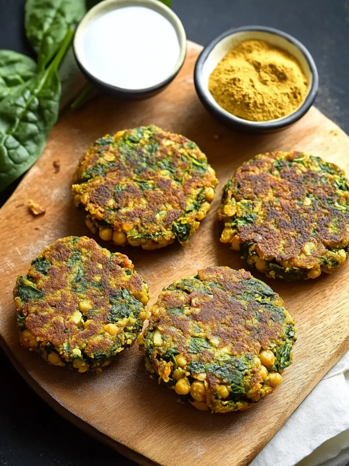 Delicious Spinach Chickpea Cakes for a Quick Dinner Fix Spinach Chickpea Cakes