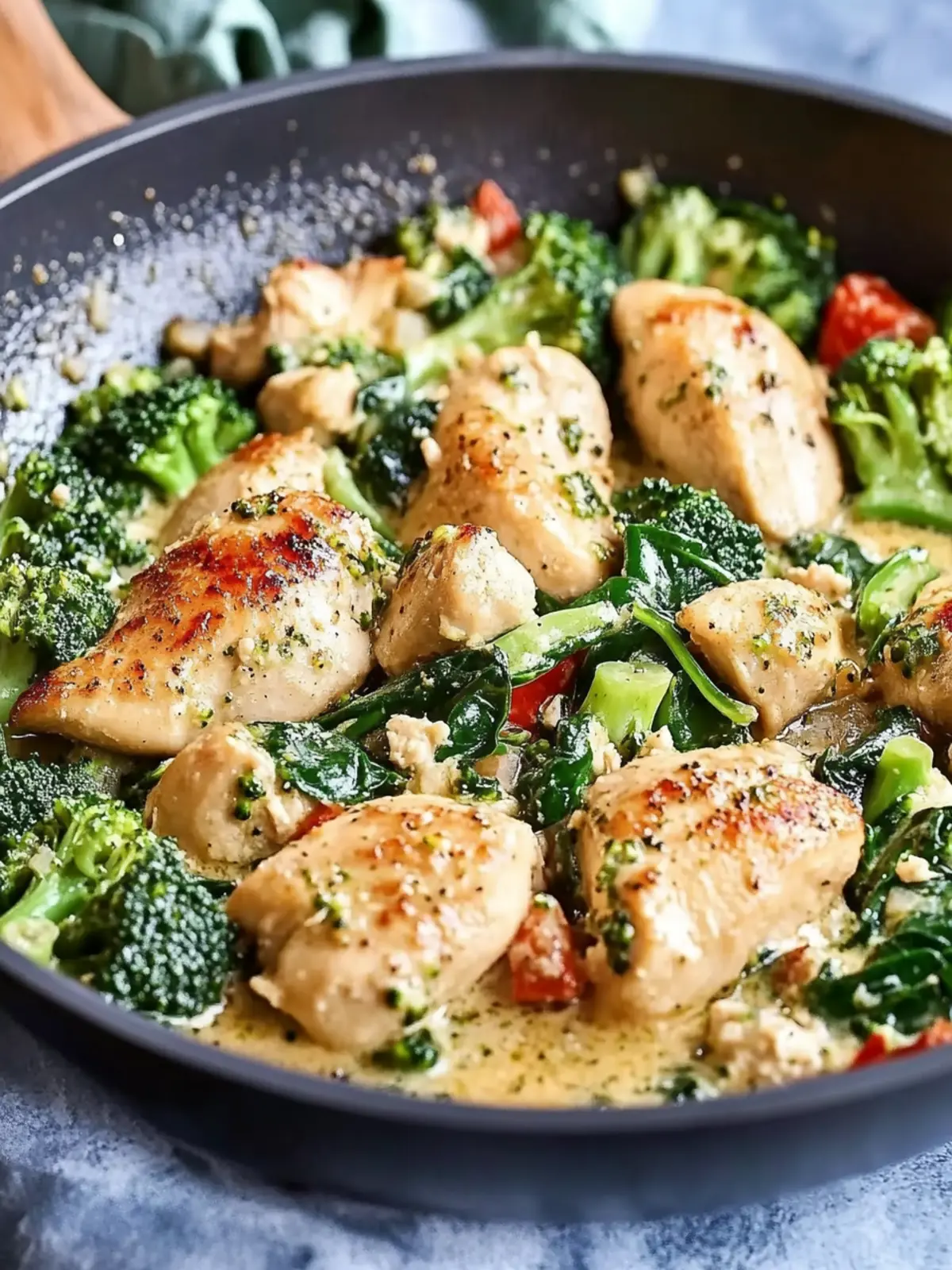 Satisfy Your Cravings with Garlic Chicken, Broccoli & Spinach Garlic Chicken with Broccoli and Spinach