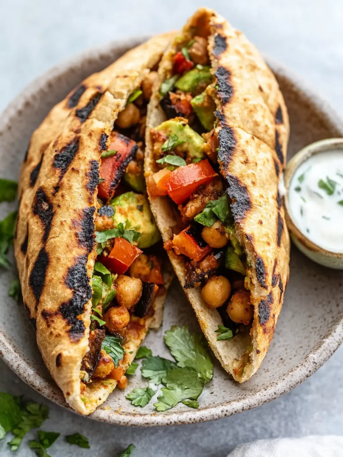 Delicious Grilled Chickpea Veggie Pita for Quick Home Feasts Grilled Chickpea Veggie Pita