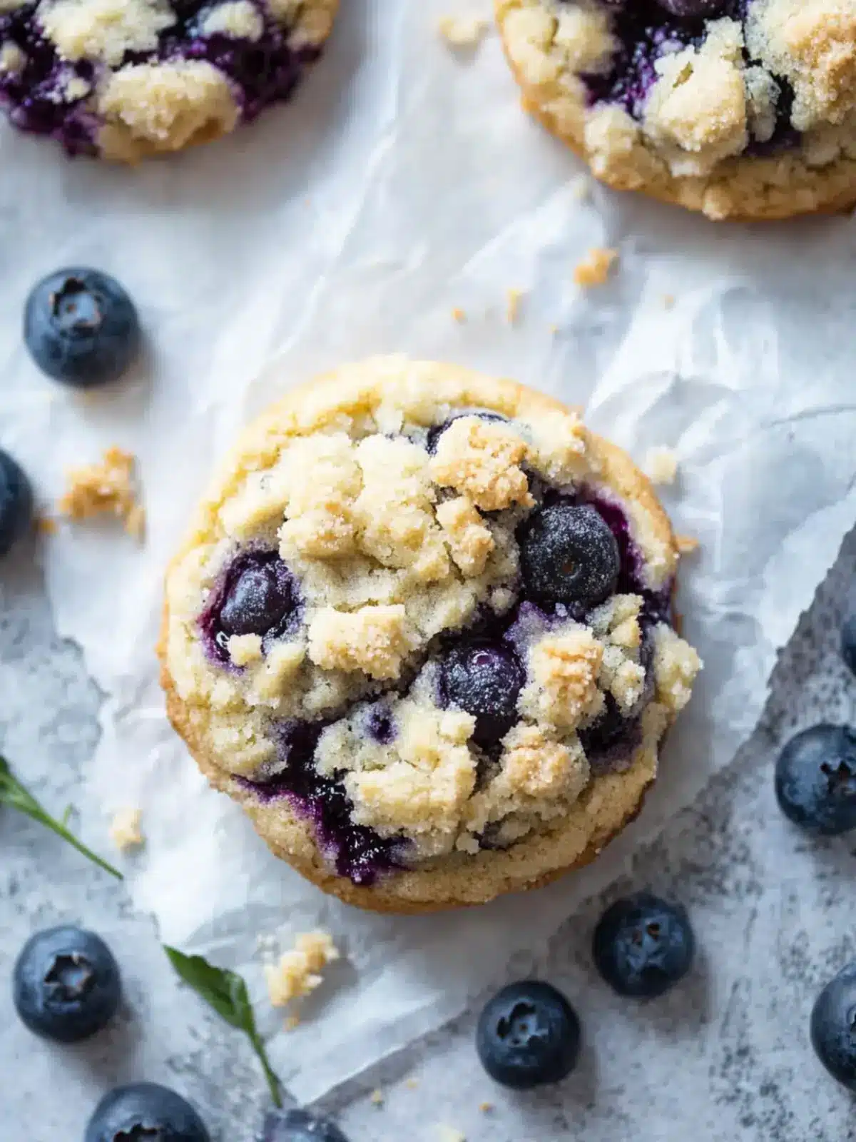 Crumbl Blueberry Muffin Cookies with Streusel Bliss Crumbl Blueberry Muffin Cookies with Streusel