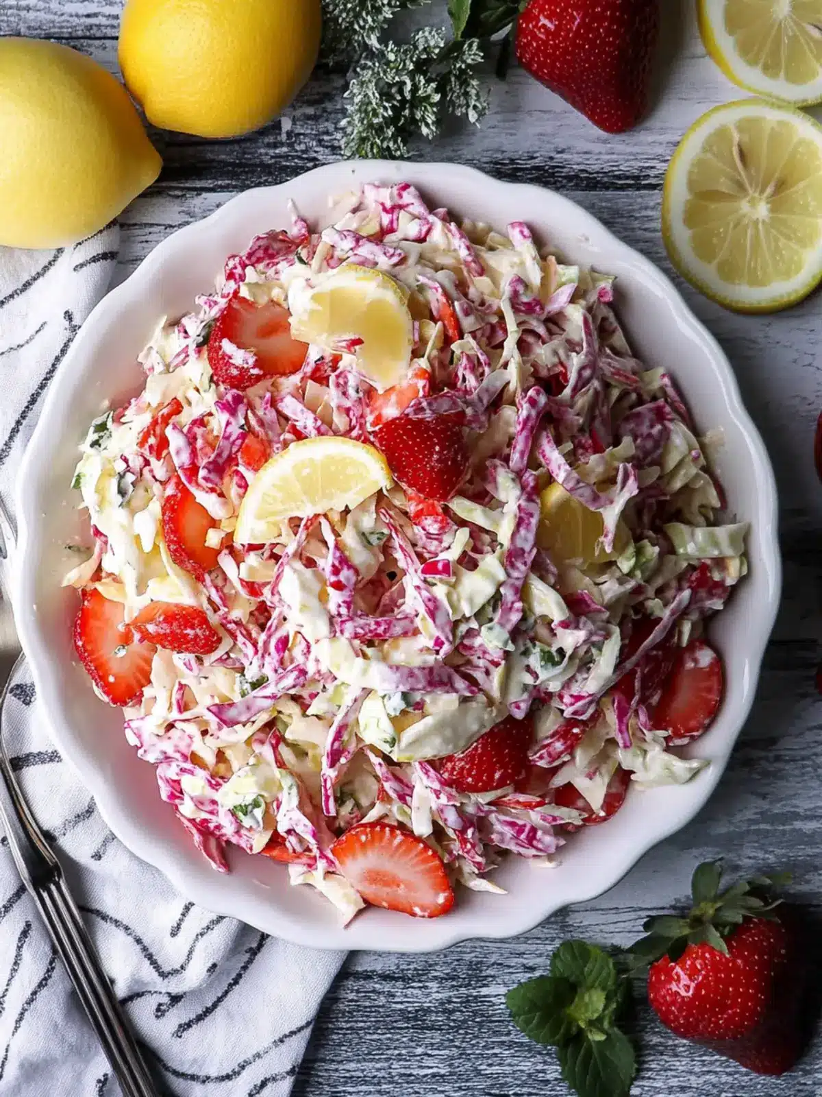 Zesty Strawberry Lemon Coleslaw That Will Brighten Any Meal Strawberry Lemon Coleslaw