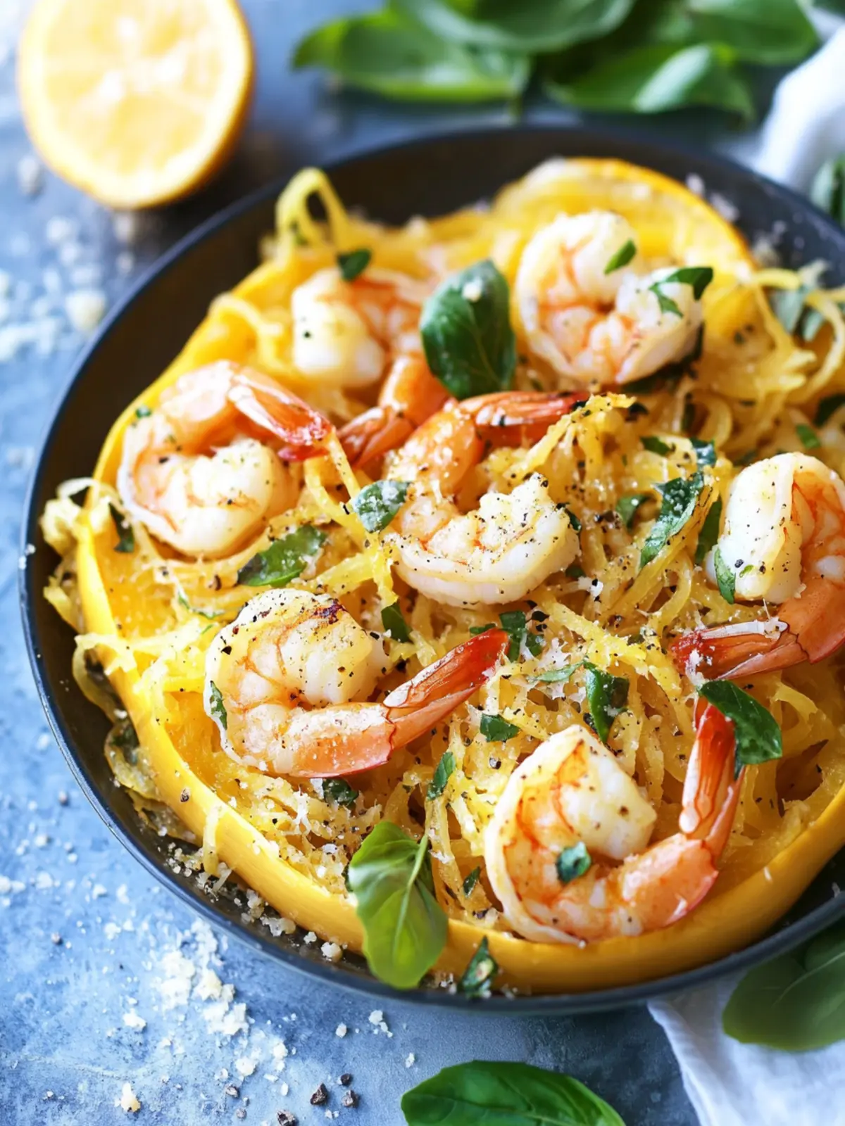 Delicious Shrimp Scampi Spaghetti Squash for a Light Dinner Shrimp Scampi Spaghetti Squash