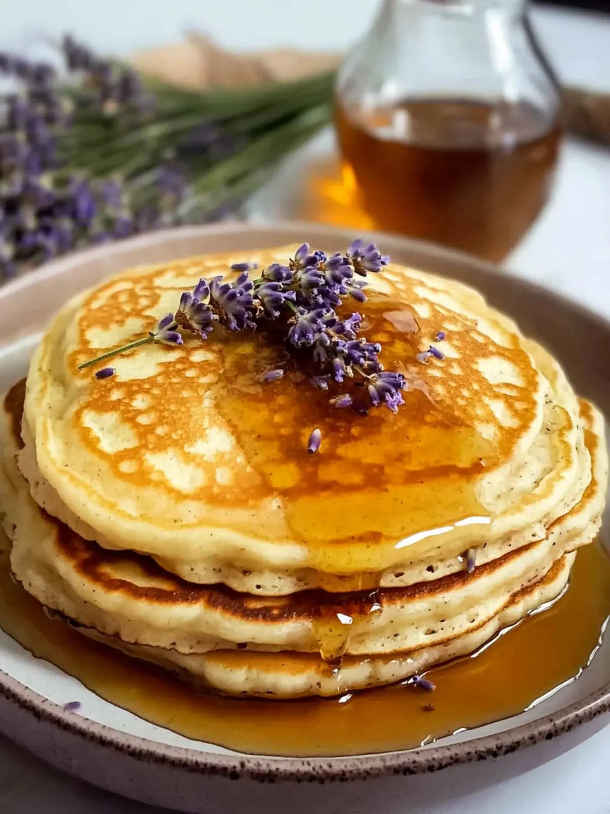 Indulge in Lavender Pancakes with Lavender Honey Bliss Lavender Pancakes with Lavender Honey