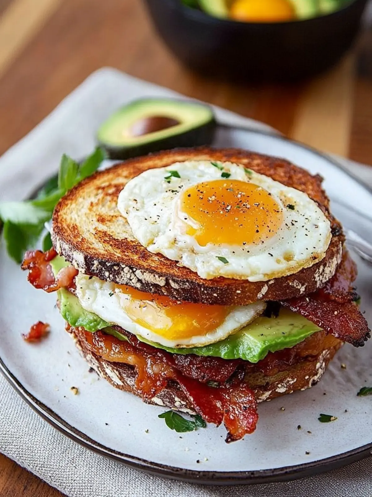 Easy Avocado & Bacon Breakfast Sandwich Recipe You’ll Love Breakfast Sandwich Recipe Easy Avocado & Bacon